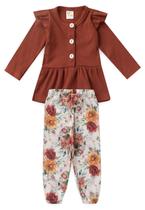 Conjunto Bata e Calça Canelado Bebê - Terra - Ame Kids