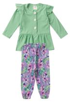 Conjunto Bata e Calça Canelado Bebê - Verdinho - Ame Kids Conjunto Bata e Calça Canelado Bebê - Verdinho - Ame Kids
