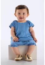 Conjunto Bata e Calcinha Jeans Bebê Up Baby