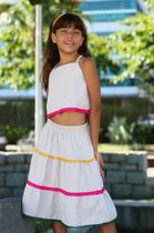Conjunto Bata e Saia Tecido Mix Fibras
