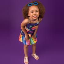 Conjunto Bata e Saia Viscose "Pássaros" e "Arco-Íris"