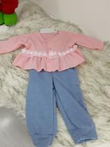 Conjunto bata em flores e calça