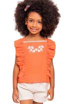 Conjunto Bata Laranja Shorts Infantil Vigat