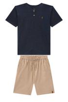 Conjunto Bata Piquet com Botão e Bermuda Onda Marinha Conjunto Bata Piquet com Botão e Bermuda Onda Marinha