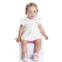 Conjunto bata shorts cotton off white serelepe