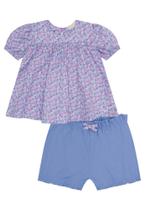 Conjunto Bata Tricoline Azul Infanti