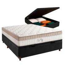 Conjunto Baú Casal e Colchão King Best Molas Ensacadas Anjos