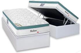 Conjunto: bau + colchão herval solteiro meditare 88x188x75