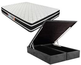 Conjunto Baú Queen (Colchão Black White Double Face D33 Castor + Base Baú Econ. 36cm) Conjunto Baú Queen (Colchão Black White Double Face D33 Castor + Base Baú Econ. 36cm)