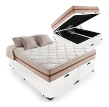 Conjunto Baú Queen e Colchão Classic Molas Ensacacas Anjos Branco Conjunto Baú Queen e Colchão Classic Molas Ensacacas Anjos Branco