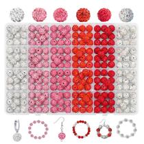 Conjunto Beads Novani 10 mm de strass Clay Beads 240 unidades rosa