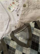 Conjunto Bebê 02 Anos Calça, Blusinha Social e Colete de Lã Conjunto Bebê 02 Anos Calça, Blusinha Social e Colete de Lã