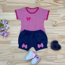 Conjunto Bebê 2 Peças Camiseta e Shorts Menina