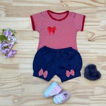 Conjunto Bebê 2 Peças Camiseta e Shorts Menina