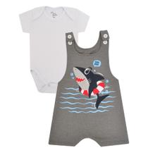 Conjunto Bebê 2 peças Jardineira e Body Verão Menino