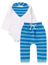 Conjunto Bebê 3 pçs Body Babador Calça