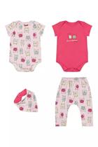 Conjunto Bebê 4 Peças Com Babador Elian