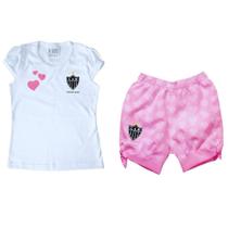 Conjunto Bebê Atlético MG Rosa Oficial - Torcida Baby Conjunto Bebê Atlético MG Rosa Oficial - Torcida Baby