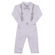 Conjunto Bebê Batismo Body Calça E Acessórios Branco Paraíso