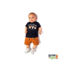 Conjunto bebê bestfriend - camiseta meia malha e bermuda moletom Conjunto bebê bestfriend - camiseta meia malha e bermuda moletom