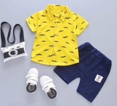 Conjunto bebê bigode social esporte menino