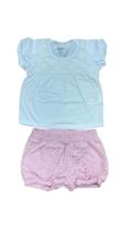 Conjunto Bebê Blusa Com Bordado E Shorts Bordado Tile E Sul Conjunto Bebê Blusa Com Bordado E Shorts Bordado Tile E Sul