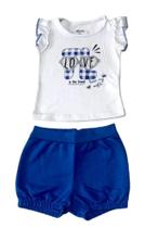 Conjunto Bebê Blusa Love Interativa E Shorts Azul Tile E Sul Conjunto Bebê Blusa Love Interativa E Shorts Azul Tile E Sul