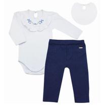 Conjunto Bebê Body Babado Garden e Calça - Mini Bear