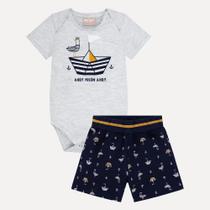 Conjunto Bebê Body + Bermuda Milon 13414 Conjunto Bebê Body + Bermuda Milon 13414