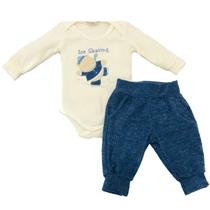 Conjunto Bebê Body de Ursinho Patinador e Calça Saruel