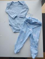 Conjunto bebê body e calça azul Conjunto bebê body e calça azul