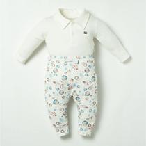 Conjunto Bebê Body Longo Polo + Calça Saruel Espacial - Hug Tamanho:GCor:Bege