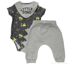 Conjunto Bebê Body Manga Curto + Calça + Bandana - Hug
