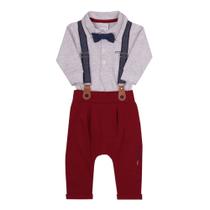 Conjunto Bebê Body Manga Longa Com Gravata Calça com Suspensório 12283 TAM M - Paraíso (12025)