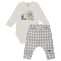 Conjunto Bebê Body Manga Longa e Calça Algodão Egípcio - Mini&Co Conjunto Bebê Body Manga Longa e Calça Algodão Egípcio - Mini&Co