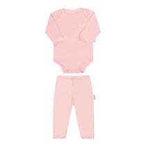 Conjunto Bebê Body Manga Longa e Calça Básica Mijão algodão