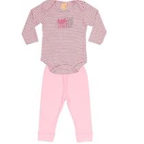 Conjunto bebê body manga longa e calça marca hrradinho