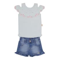Conjunto Bebê Body Verde Claro Com Pérolas E Short Jeans 12399 TAM G - Paraíso (12021) Conjunto Bebê Body Verde Claro Com Pérolas E Short Jeans 12399 TAM G - Paraíso (12021)