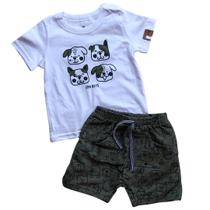 Conjunto Bebê Camiseta Bermuda 85404 - Malwee Carinhoso