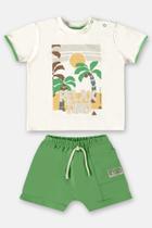 Conjunto bebê camiseta e short tropical
