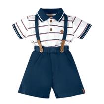 Conjunto bebê camiseta polo bermuda jeans glinny
