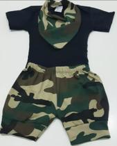 Conjunto Bebê Camuflado Bebês Meninos