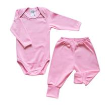 Conjunto Bebê Canelado Body Manga Longa e Calça Mafessoni