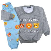 Conjunto Bebê Casaco Calça Silk Animais Inverno PMG Moletom