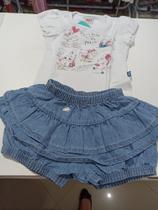 conjunto bebe com short saia e camiseta tam bb