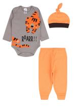 Conjunto Bebê com Touca Tigre Laranja