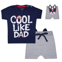 Conjunto Bebê Cool Like, Azul/Cinza, 3 a 6 meses, Gaga Baby Conjunto Bebê Cool Like, Azul/Cinza, 3 a 6 meses, Gaga Baby