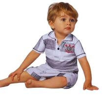 Conjunto Bebê Corinthians Polo e Bermuda Oficial