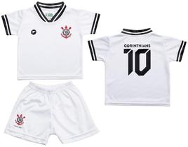 Conjunto Bebê Corinthians Uniforme Branco - Torcida Baby