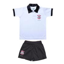 Conjunto Bebê Corinthians Uniforme Polo Oficial - Torcida Baby